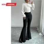 Classic High Waist Bootcut Pants - Image 3
