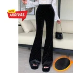 Velvet Rhinestone Flare Pant