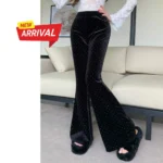 Velvet Rhinestone Flare Pant - Image 3