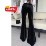 Velvet Rhinestone Flare Pant - Image 4