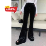 Velvet Rhinestone Flare Pant - Image 7
