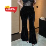 Velvet Rhinestone Flare Pants - Image 7