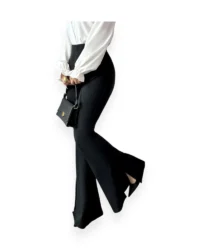 Black High Waist Flare Pants - Image 3