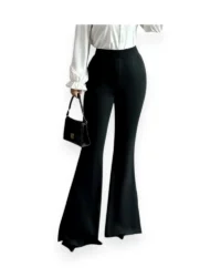 Black High Waist Flare Pants - Image 5