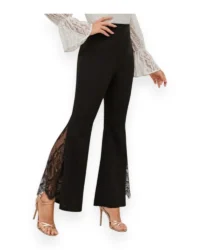 Black Lace Side Flare Pants