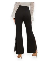 Black Lace Side Flare Pants - Image 2