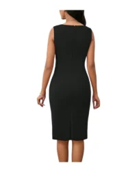 Ruched Midi Dress (Black) - Image 2