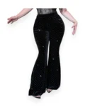 Black Sequin Flare Pants