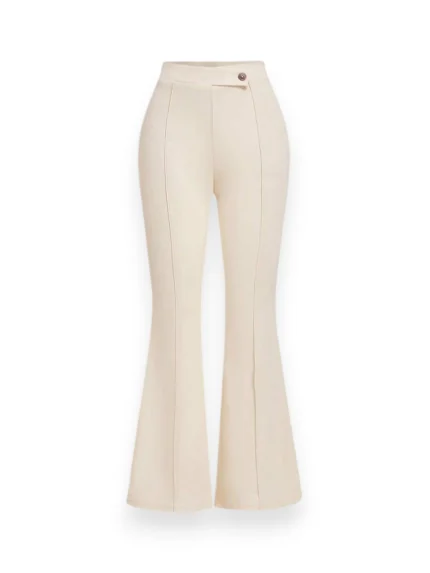 Apricot High Waist Flare Scuba Crepe Pants for Women – Front View