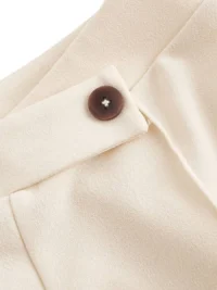 Apricot Scuba Pants Button Detail – Close Up
