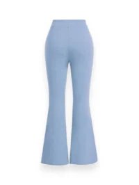 Baby Blue Flare Scuba Pants for Women – Back View