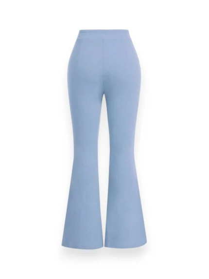 Baby Blue Flare Scuba Pants for Women – Back View