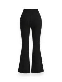 Back view high waist flare pants in premium scuba crepe lycra