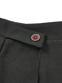 High waist button detail on scuba crepe lycra flare pants