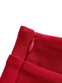 Burgundy Scuba Pants Side Zipper Detail – Close Up