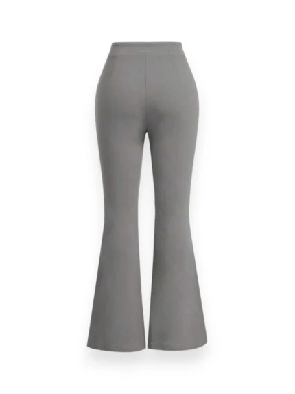 Grey Flare Scuba Pants for Women – Back View
