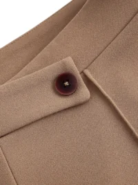 Khaki Scuba Pants Button Detail – Close Up