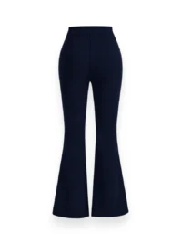 Navy Blue Flare Scuba Pants for Women – Back View