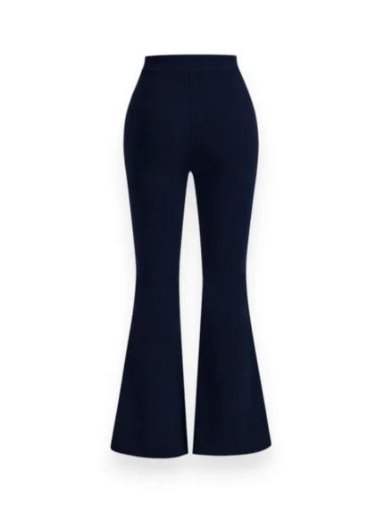 Navy Blue Flare Scuba Pants for Women – Back View