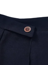 Navy Blue Scuba Pants Button Detail – Close Up