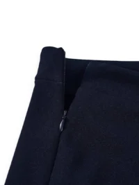 Navy Blue Scuba Pants Side Zipper Detail – Close Up
