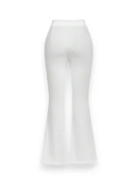 White Flare Scuba Pants for Women – Back View