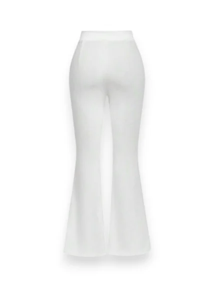 White Flare Scuba Pants for Women – Back View