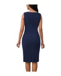 Ruched Midi Dress (Navy Blue) - Image 2