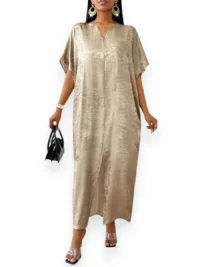 Luxe Gold Shimmer Maxi Dress - Image 5