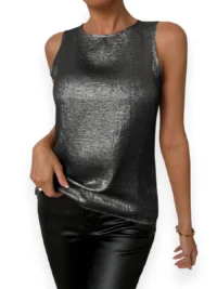 Metallic Sleeveless Top – Shimmer Chic - Image 3