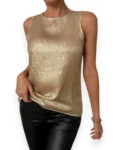 Metallic Sleeveless Top – Shimmer Chic